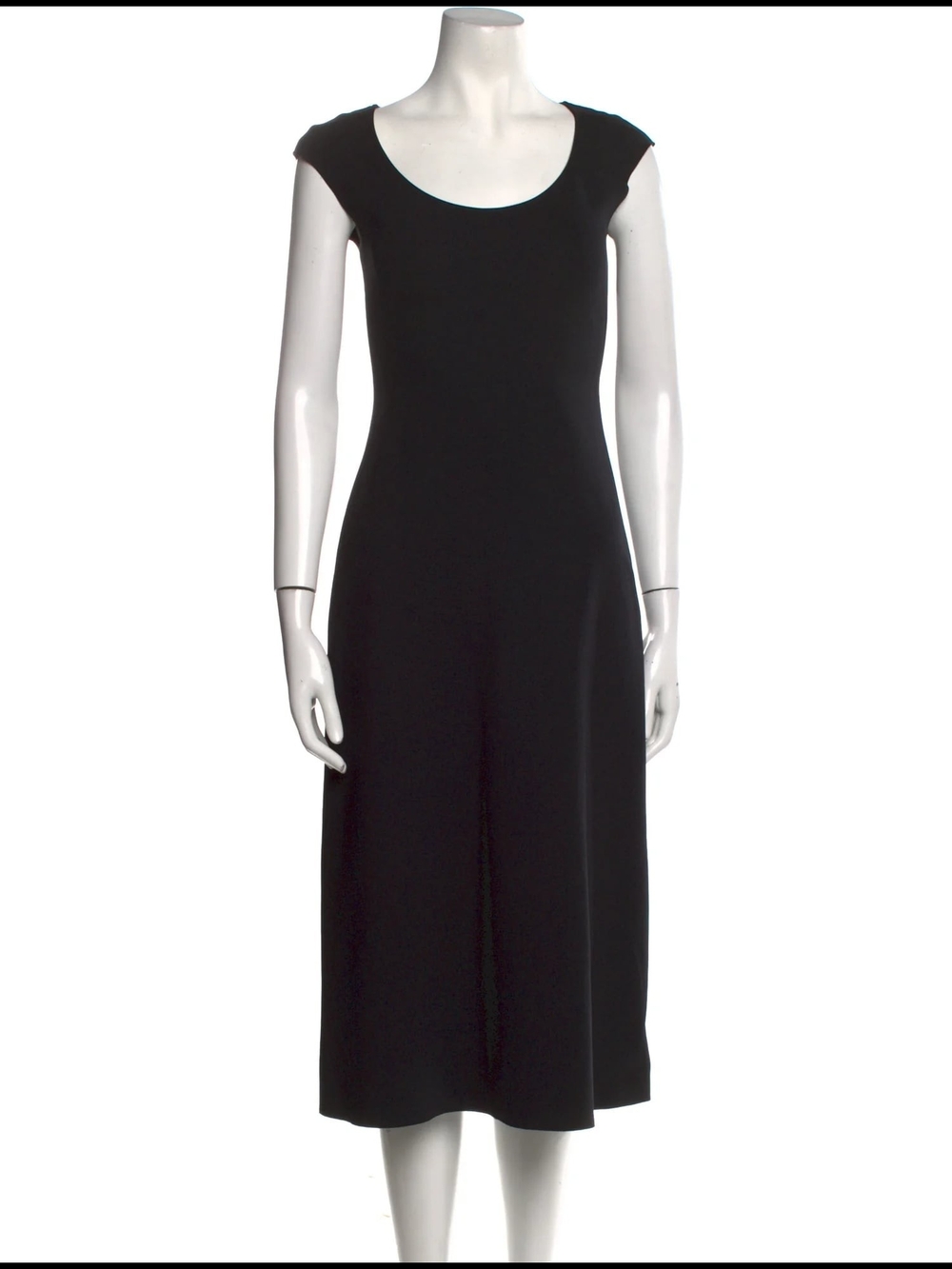 The Row Black Cap-Sleeve Midi Dress